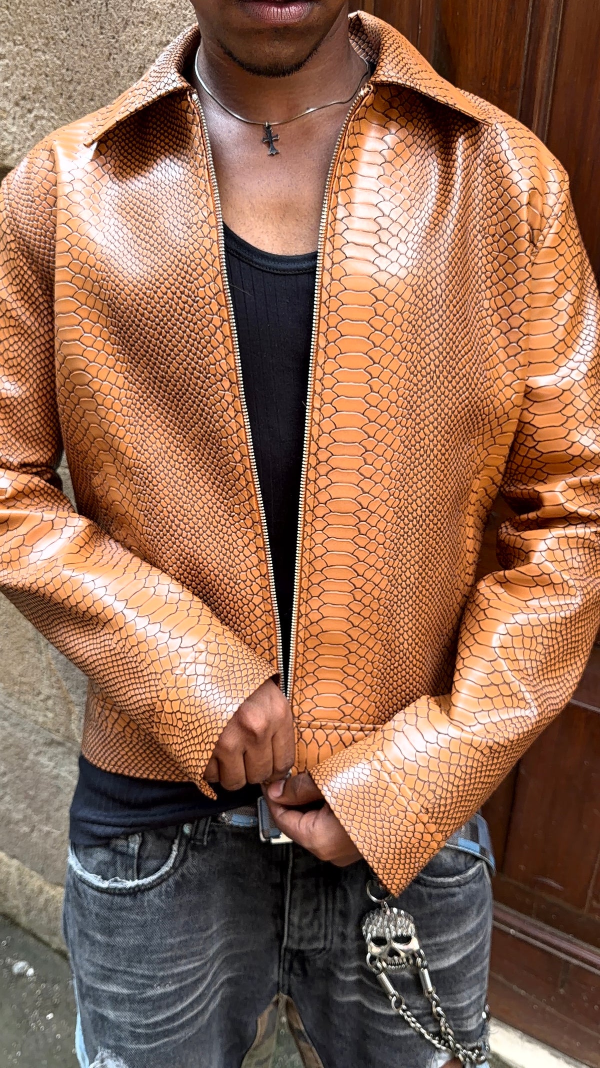 TAN SNAKE JACKET