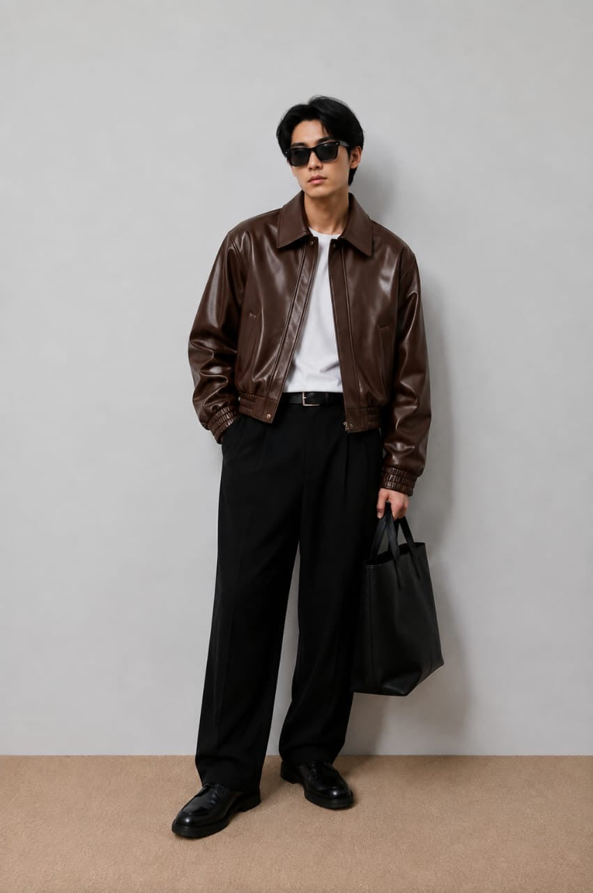 Vintage Bomber Brown Jacket