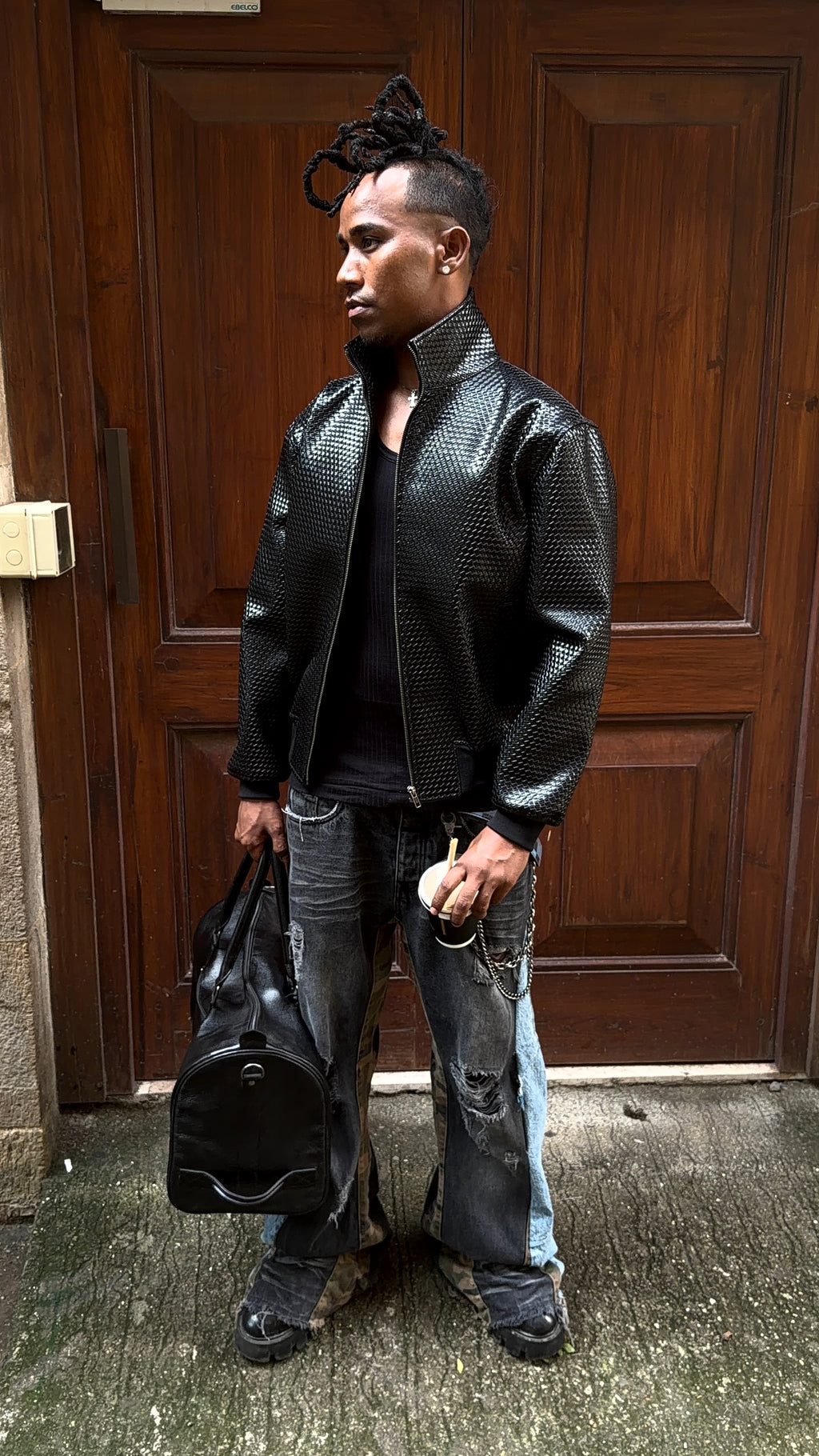 BLACK BOMBER JACEKT