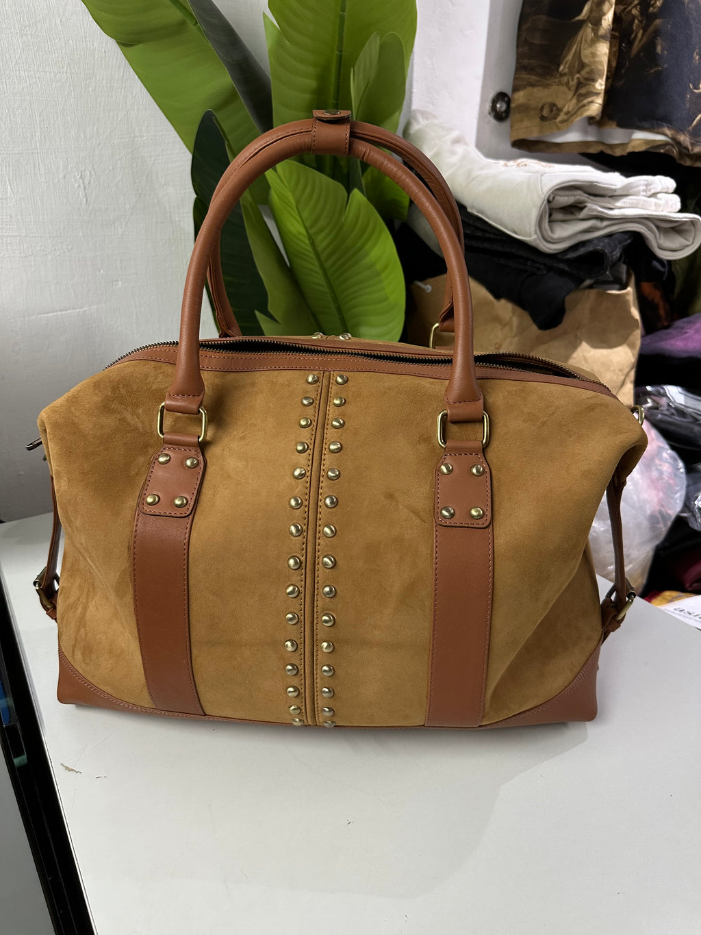 Suede Duffle Bag