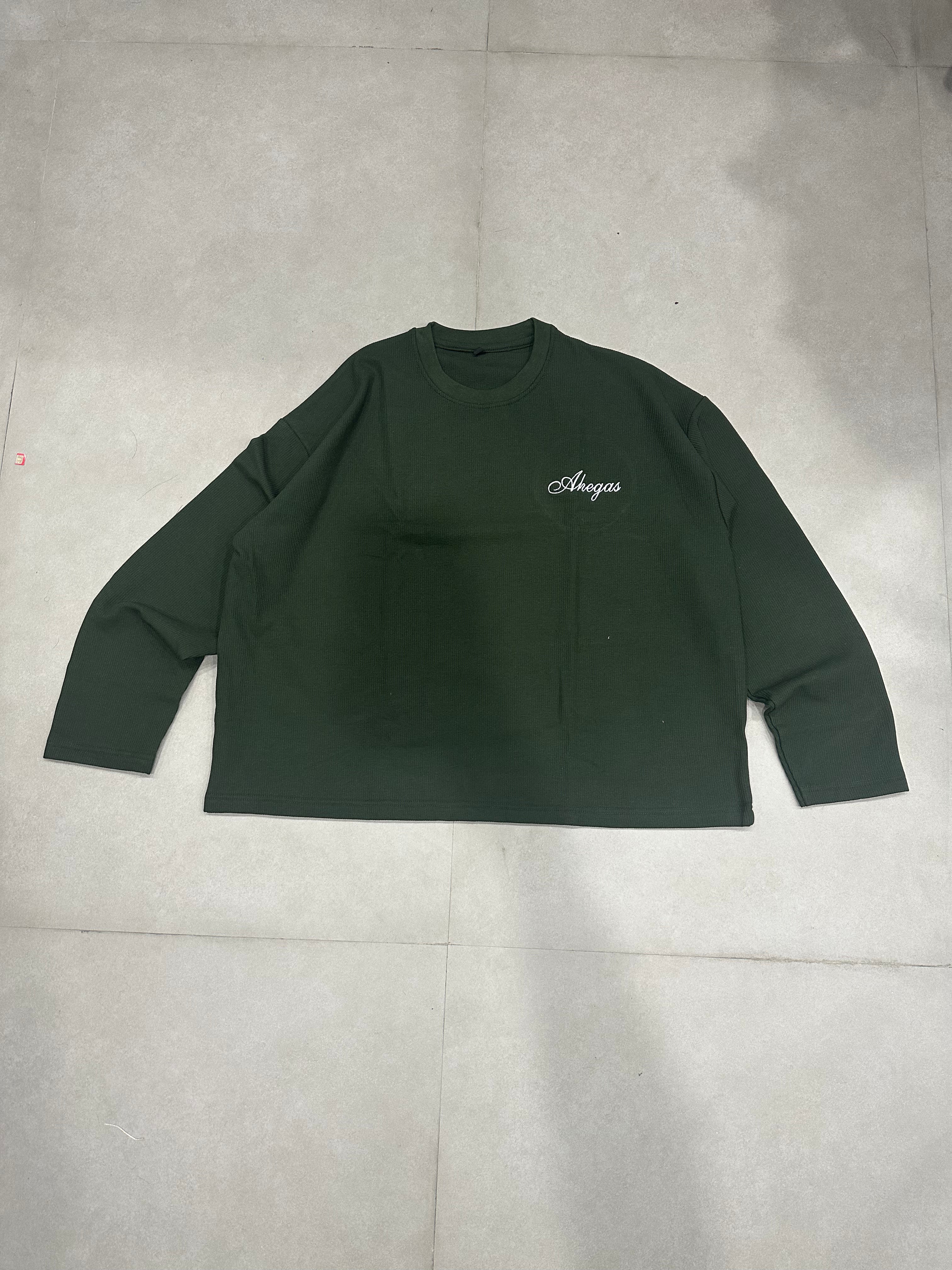 OLIVE GREEN WAFFLE T-SHIRT