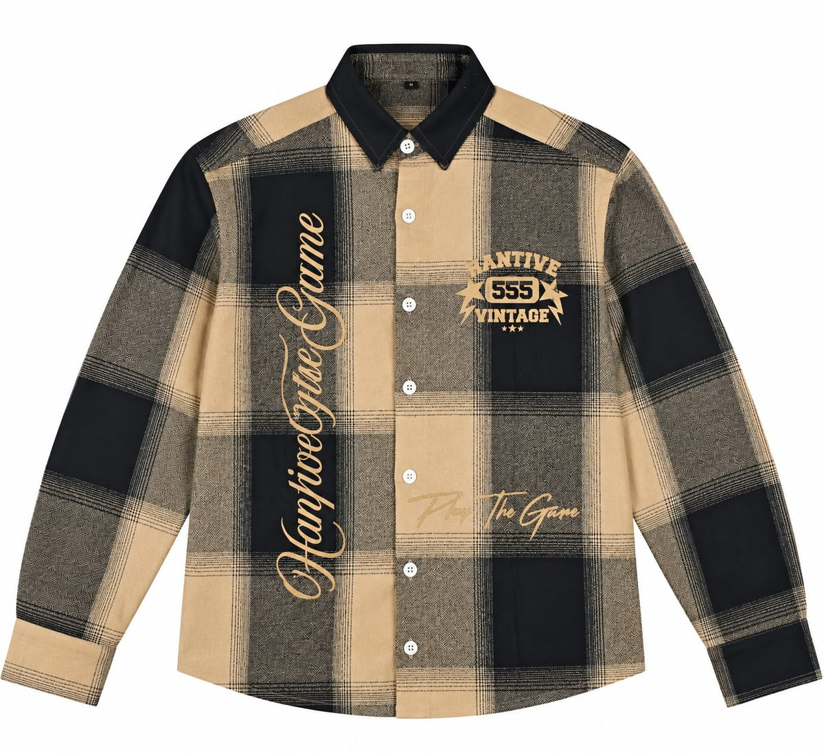 TAN SHADOW CHECK SHIRT