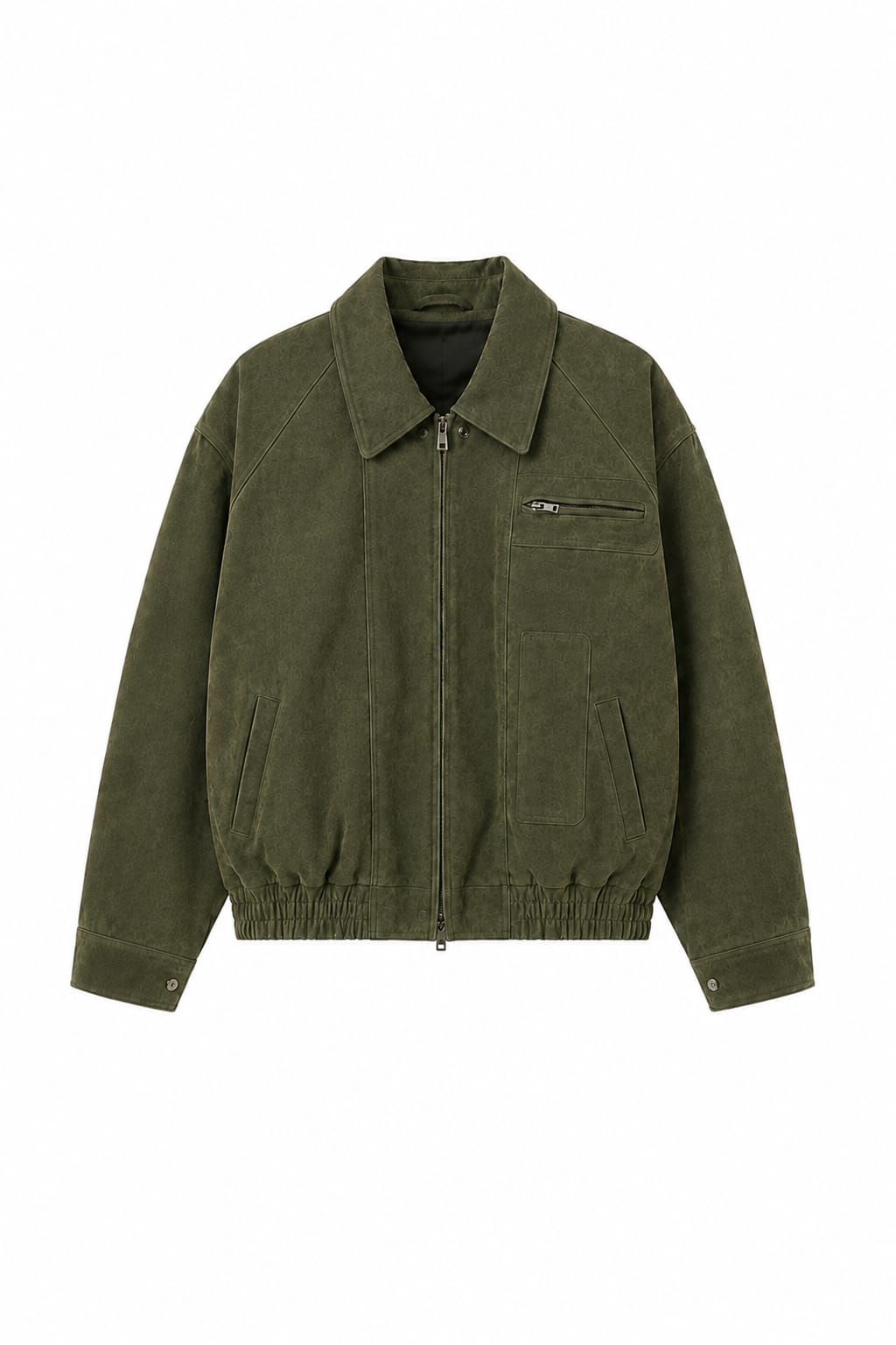 OLIVE SUEDE LEATHER JACKET