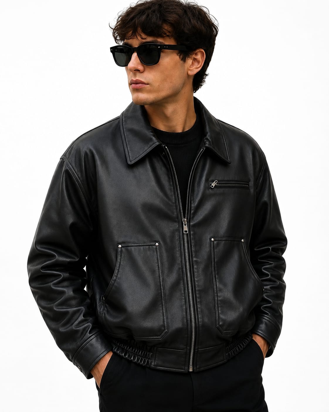 BLACK PATCHED JACKET