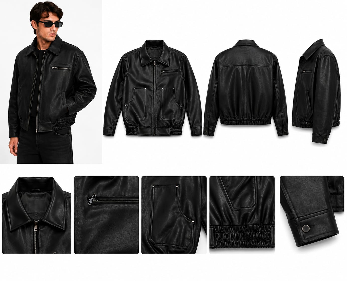BLACK PATCHED JACKET