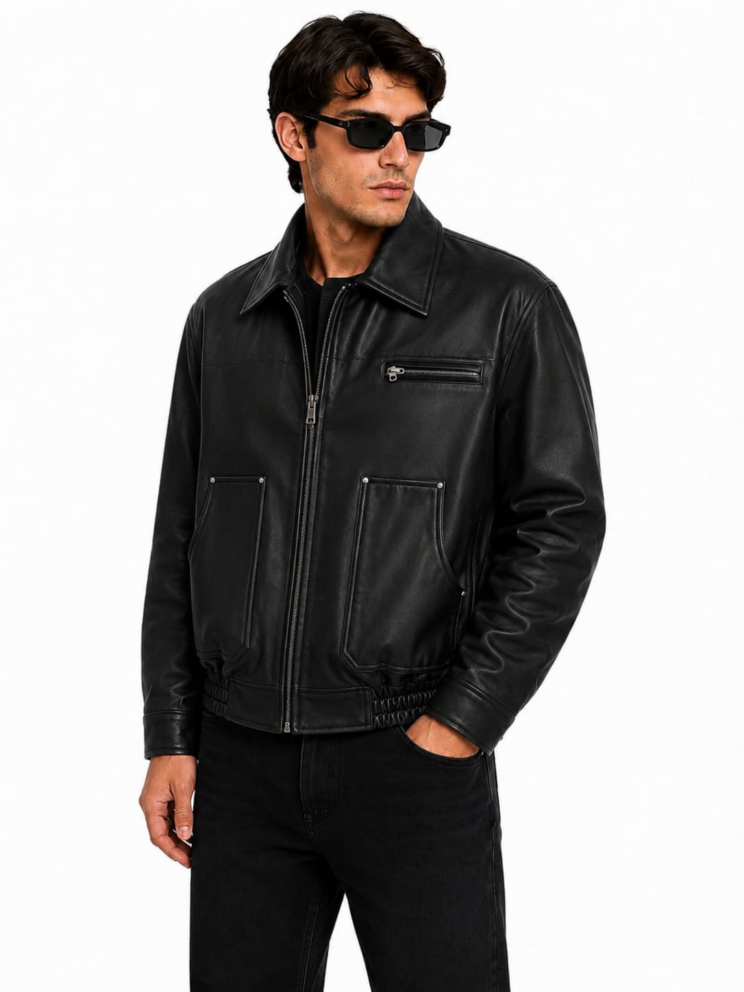 BLACK PATCHED JACKET