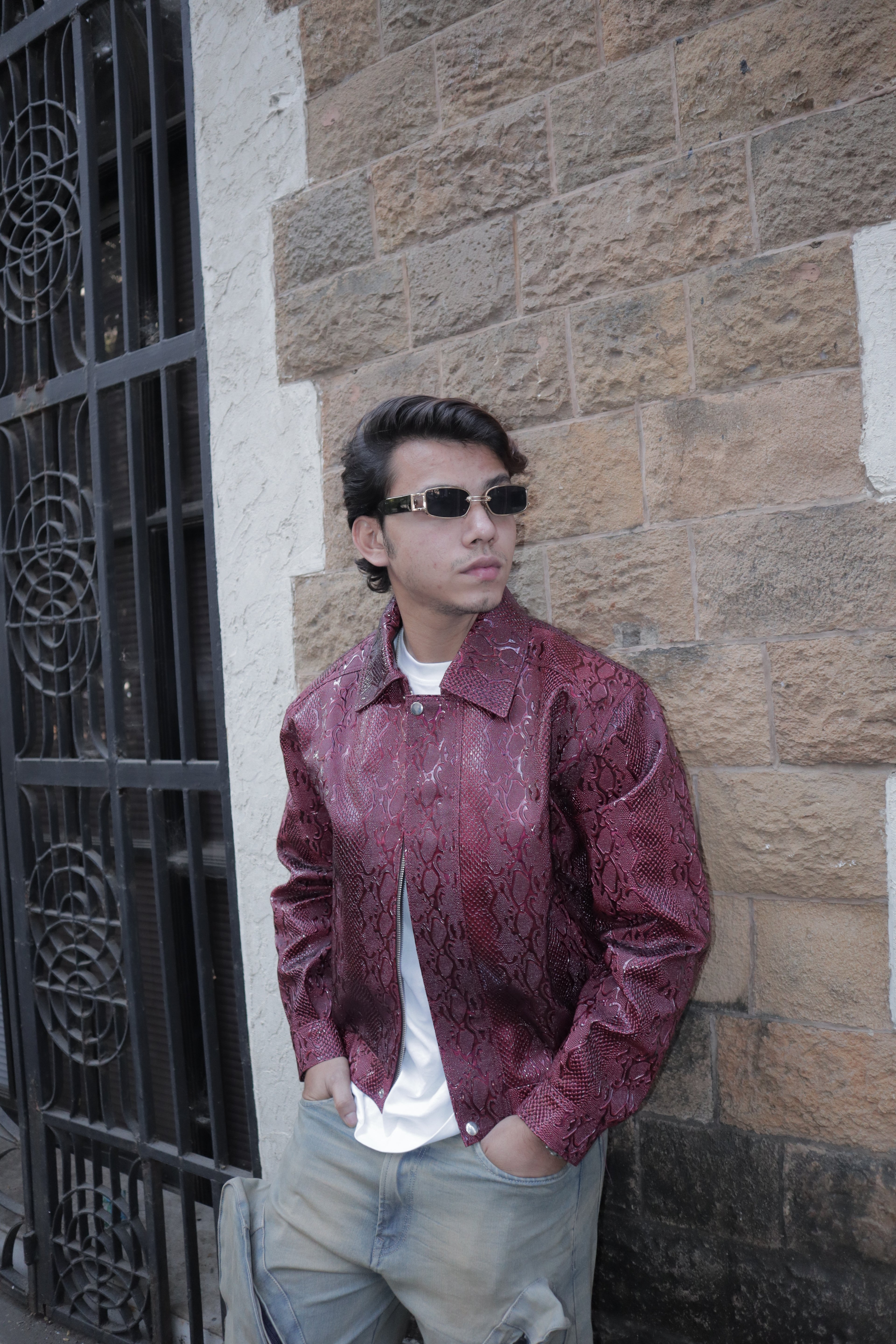 Snake Maroon  Jacket