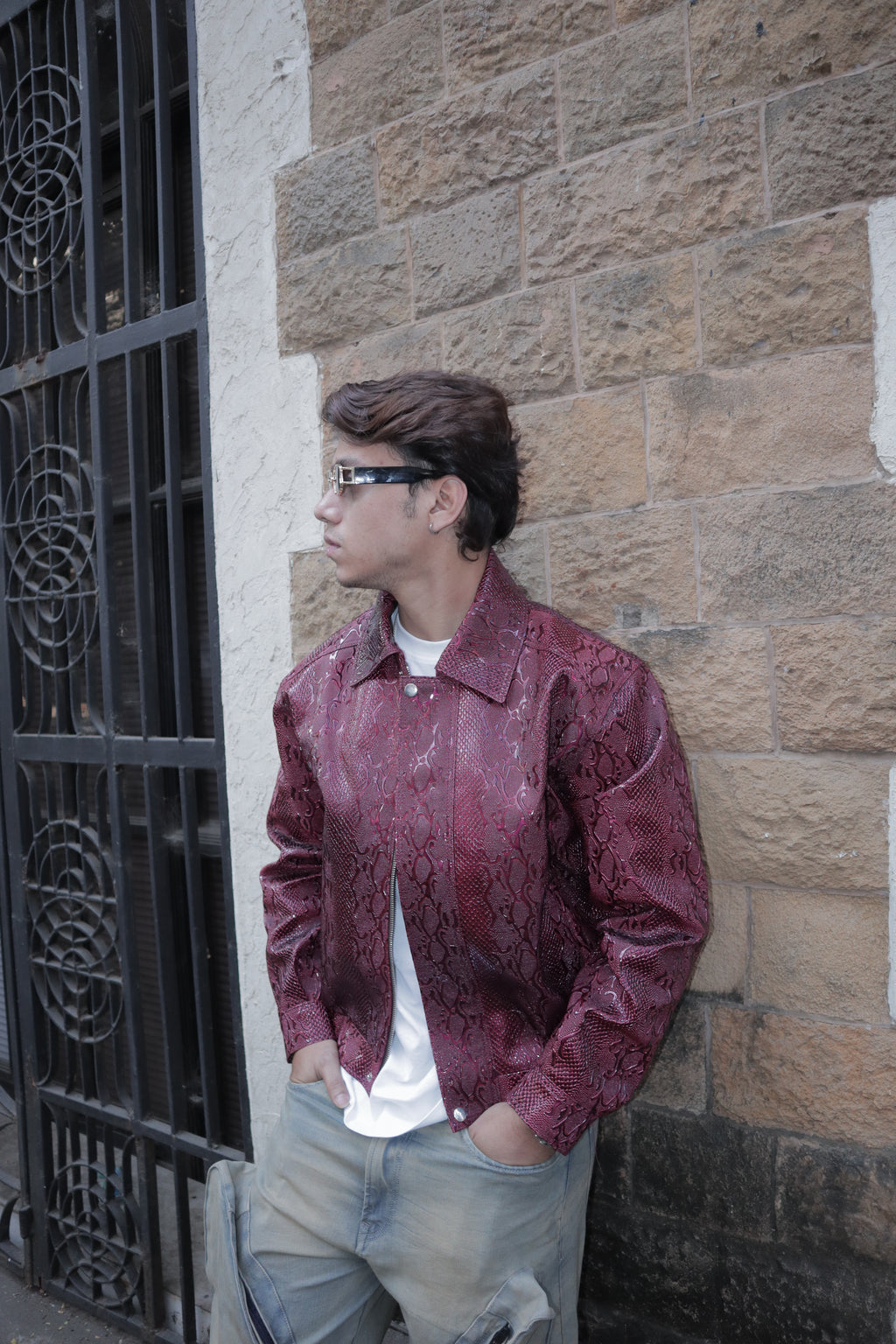 Snake Maroon  Jacket