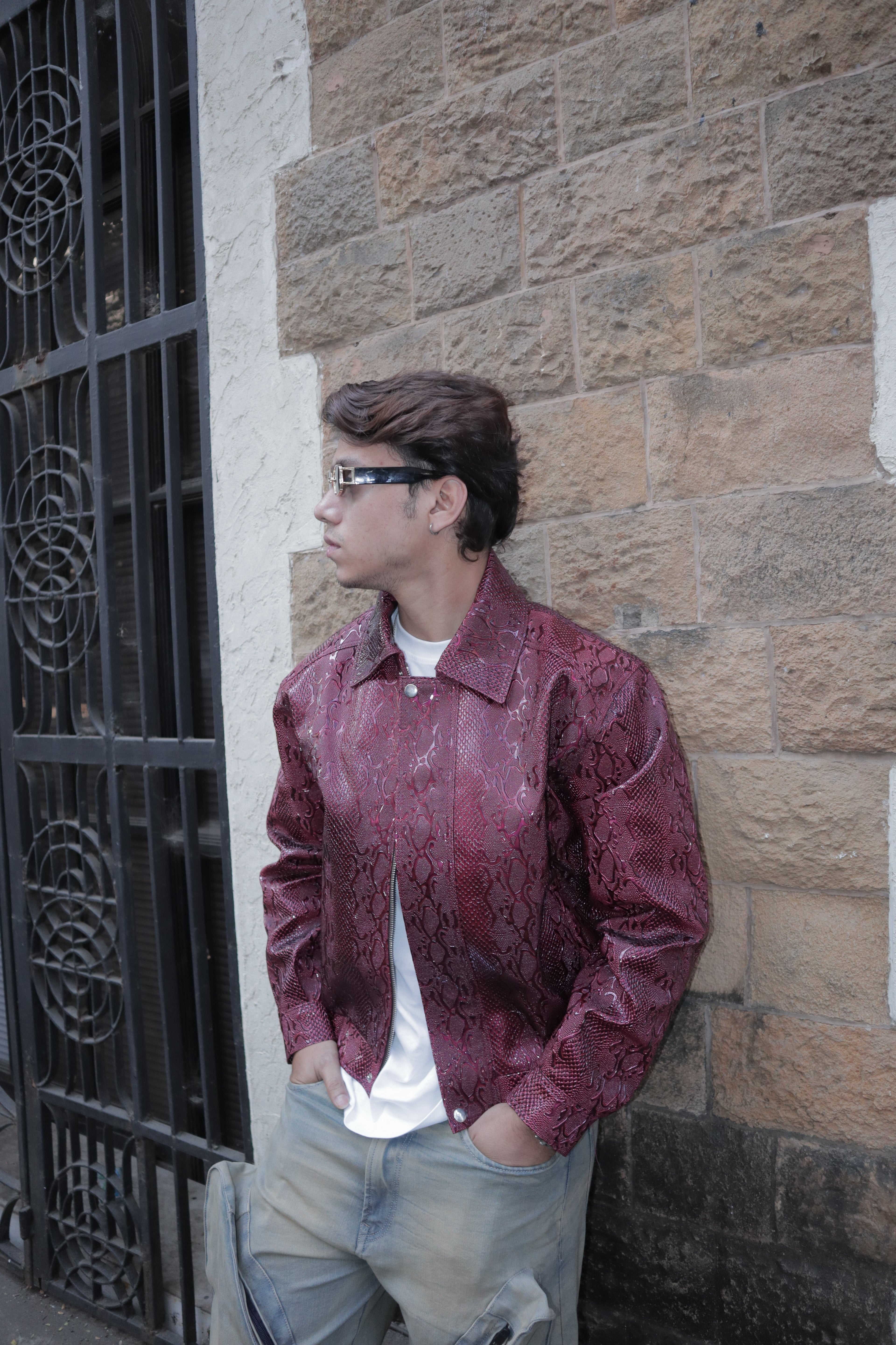 Snake Maroon  Jacket