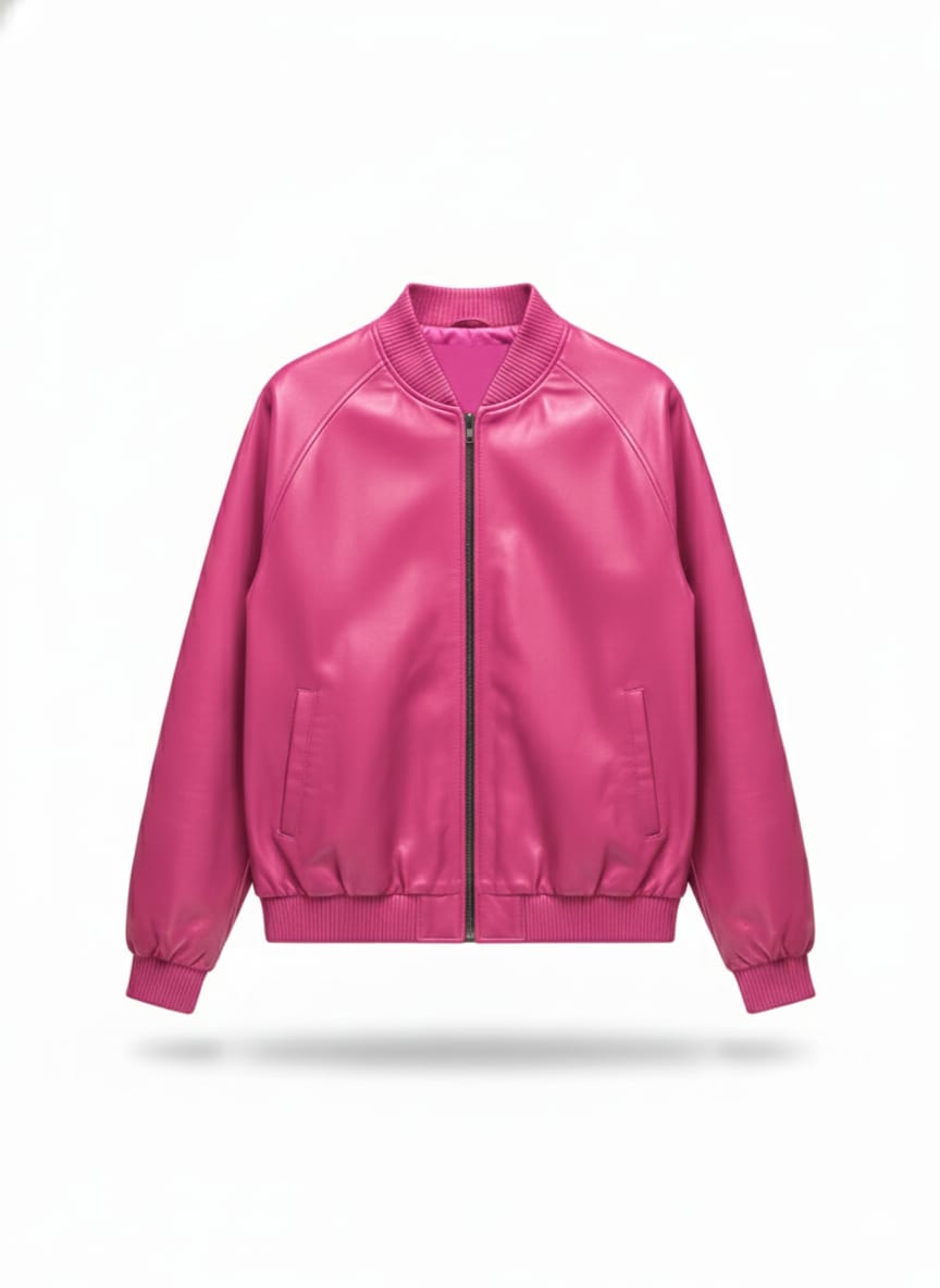 Pink leather jacket