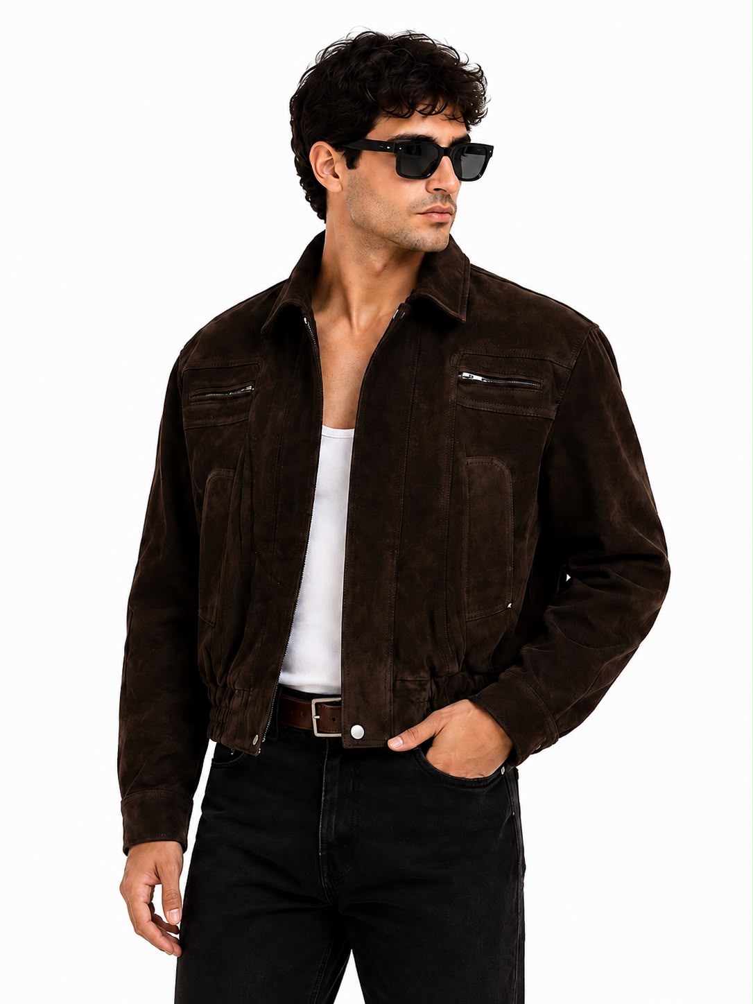 BROWN SUEDE LEATHER JACKET