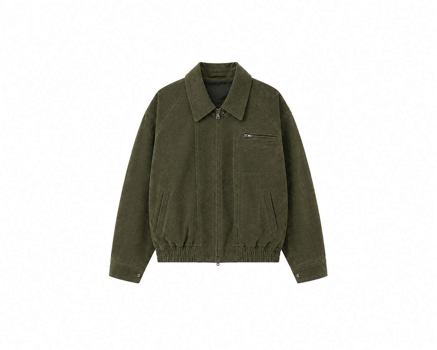 OLIVE SUEDE LEATHER JACKET