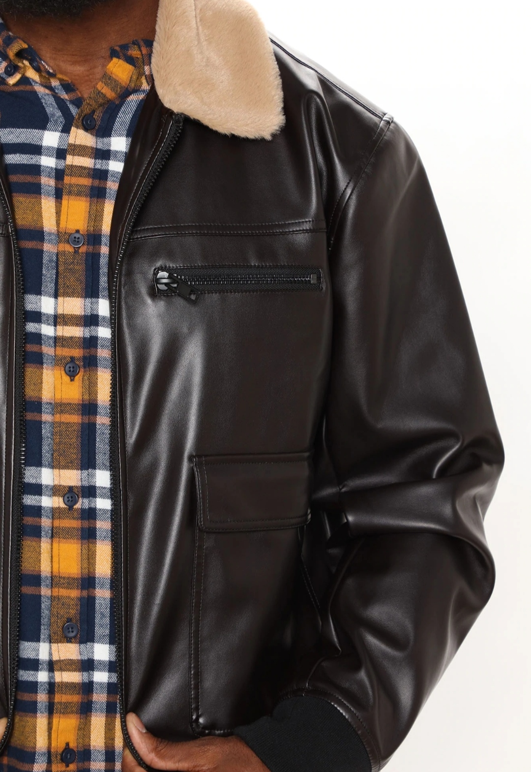 Black Collar Fur Jacket – AHEGAS
